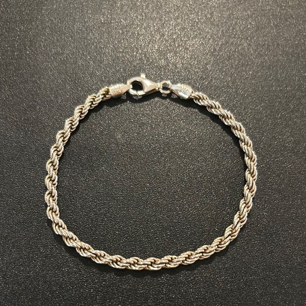 Vintage Sterling 925 Italy rope bracelet